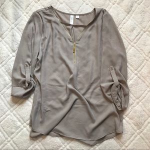 Tan dress blouse